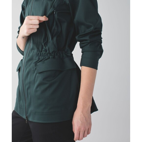 Lululemon &go Cityfarer Anorak Dark Fuel / Heathered Slate Green Jacket Size 4 - Picture 4 of 13